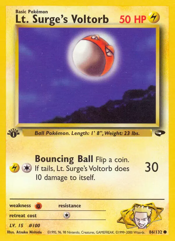 Gym Challenge - Lt. Surge\'s Voltorb 1st Edition