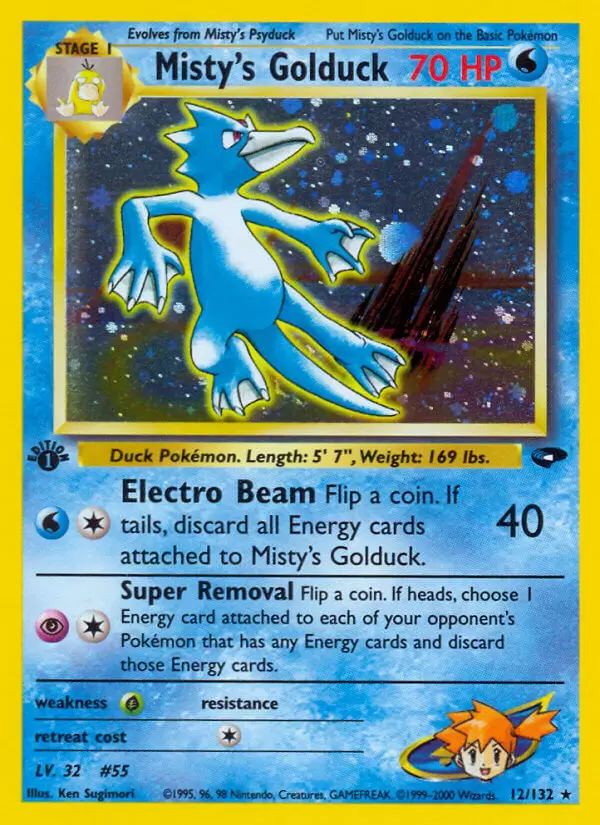 Gym Challenge - Misty\'s Golduck Holo 1st Edition