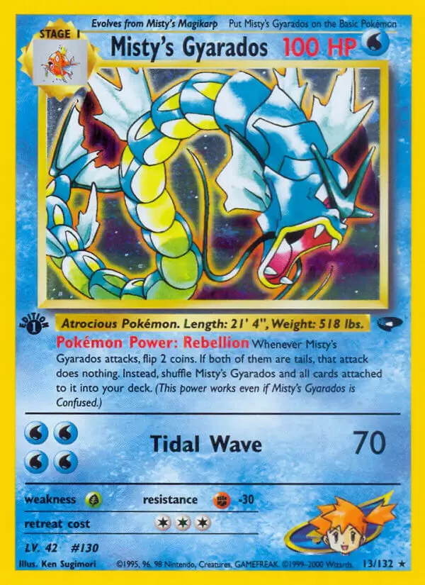 Gym Challenge - Misty\'s Gyarados Holo 1st Edition