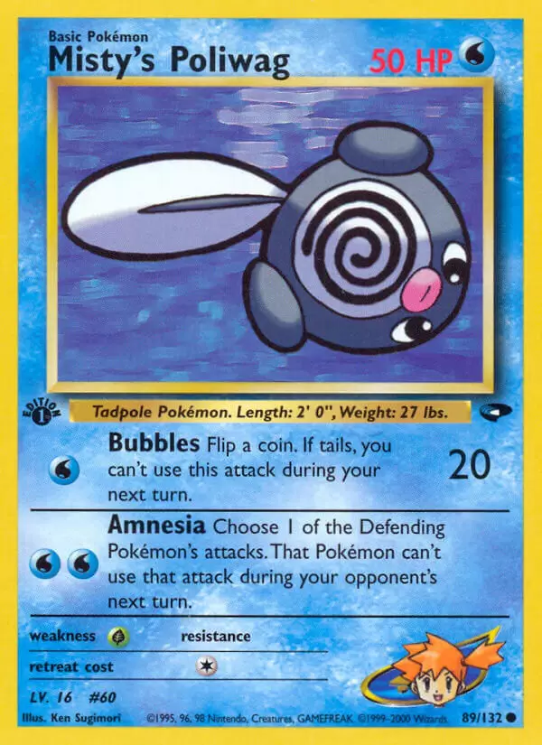 Gym Challenge - Misty\'s Poliwag 1st Edition