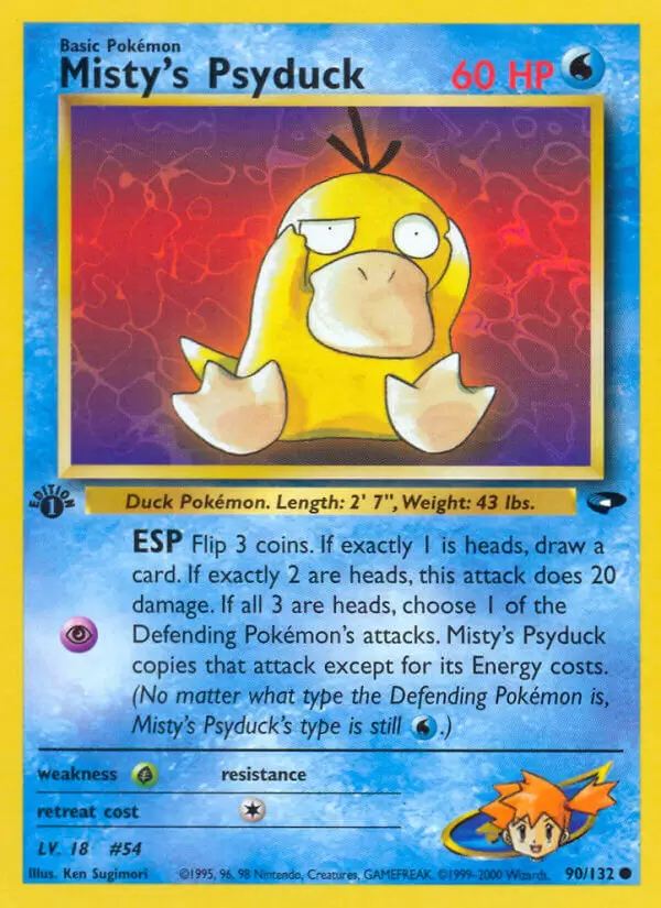 Gym Challenge - Misty\'s Psyduck 1st Edition