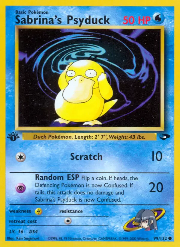 Gym Challenge - Sabrina\'s Psyduck 1st Edition
