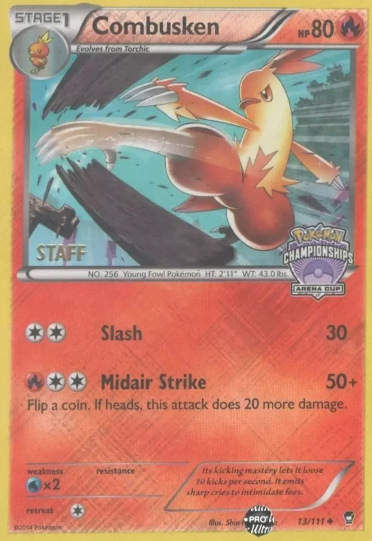 XY Furious Fists - Combusken Reverse Championships Arena Staff