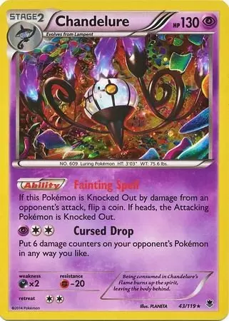 XY Phantom Forces - Chandelure Cosmos Holo