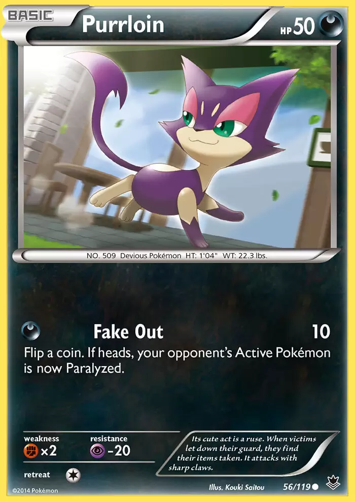 Purrloin - XY Phantom Forces Pokémon card 56/119