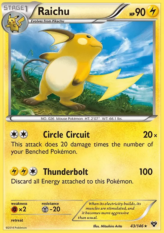 Raichu XY Series Pok mon card 43 146