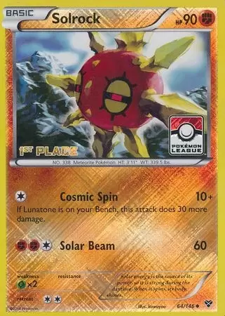 XY Series - Solrock Reverse 1st Place Pokemon League