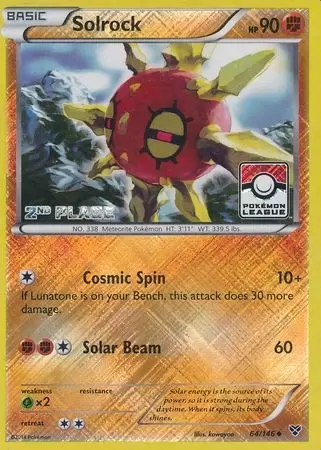 XY Series - Solrock Reverse 2nd Place Pokemon League