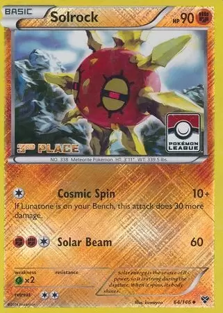 XY Series - Solrock Reverse 3rd Place Pokemon League