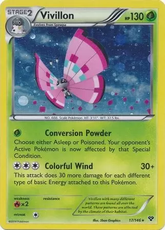 XY Series - Vivillon Pink Cosmos Holo