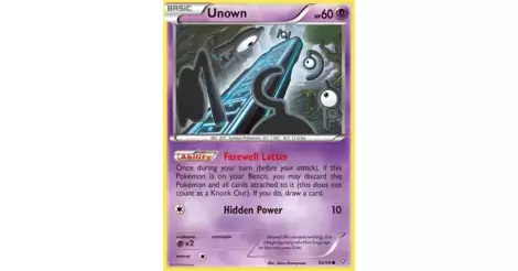 Pokémon Card Unown Letter K Pokemon Trading Card Game