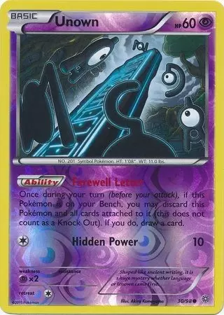 XY Ancient Origins - Unown Reverse