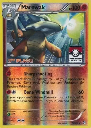 XY Breakthrough - Marowak Reverse 3rd Place Pokemon League