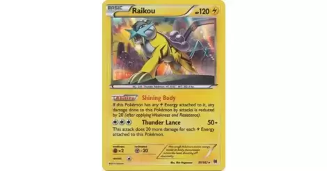  Pokemon - Raikou (55/162) - XY Breakthrough - Holo : Toys &  Games