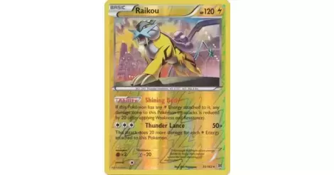  Pokemon - Raikou (55/162) - XY Breakthrough - Holo : Toys &  Games