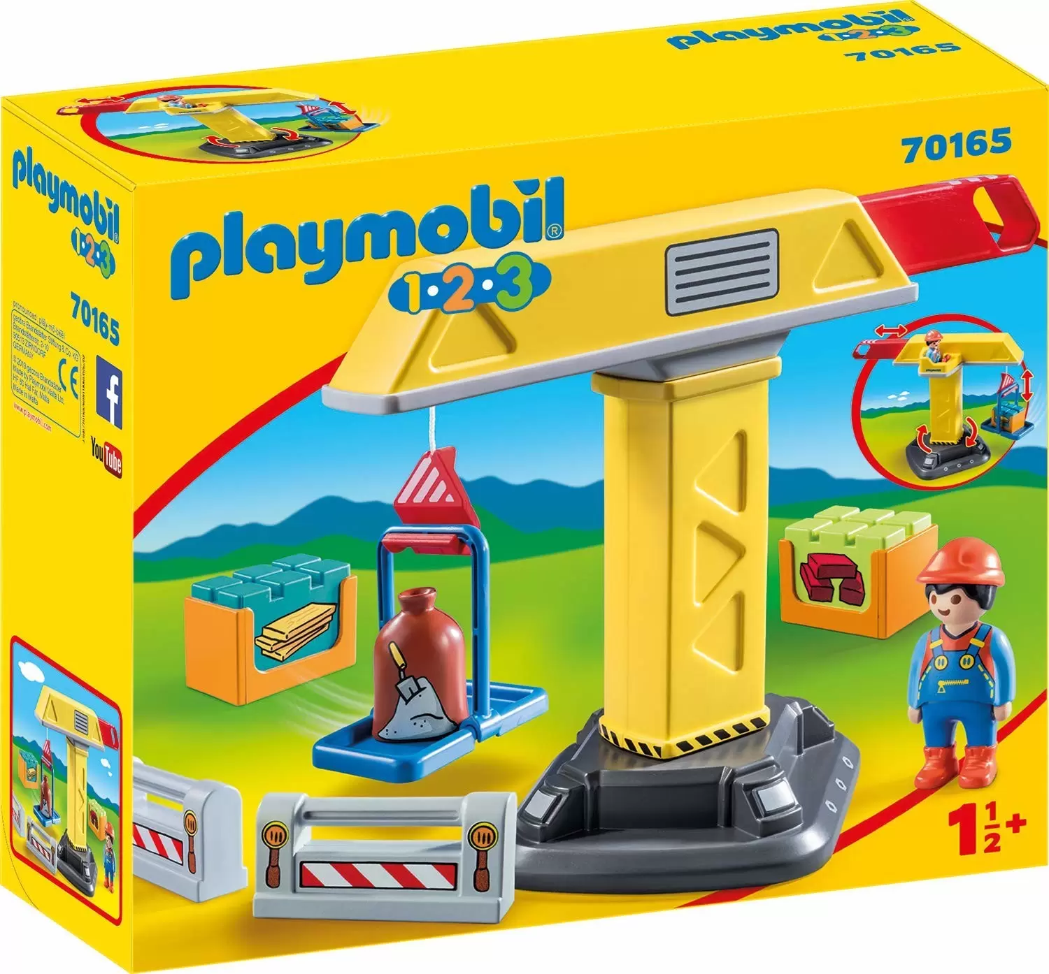 Playmobil 1.2.3 - Grue de chantier