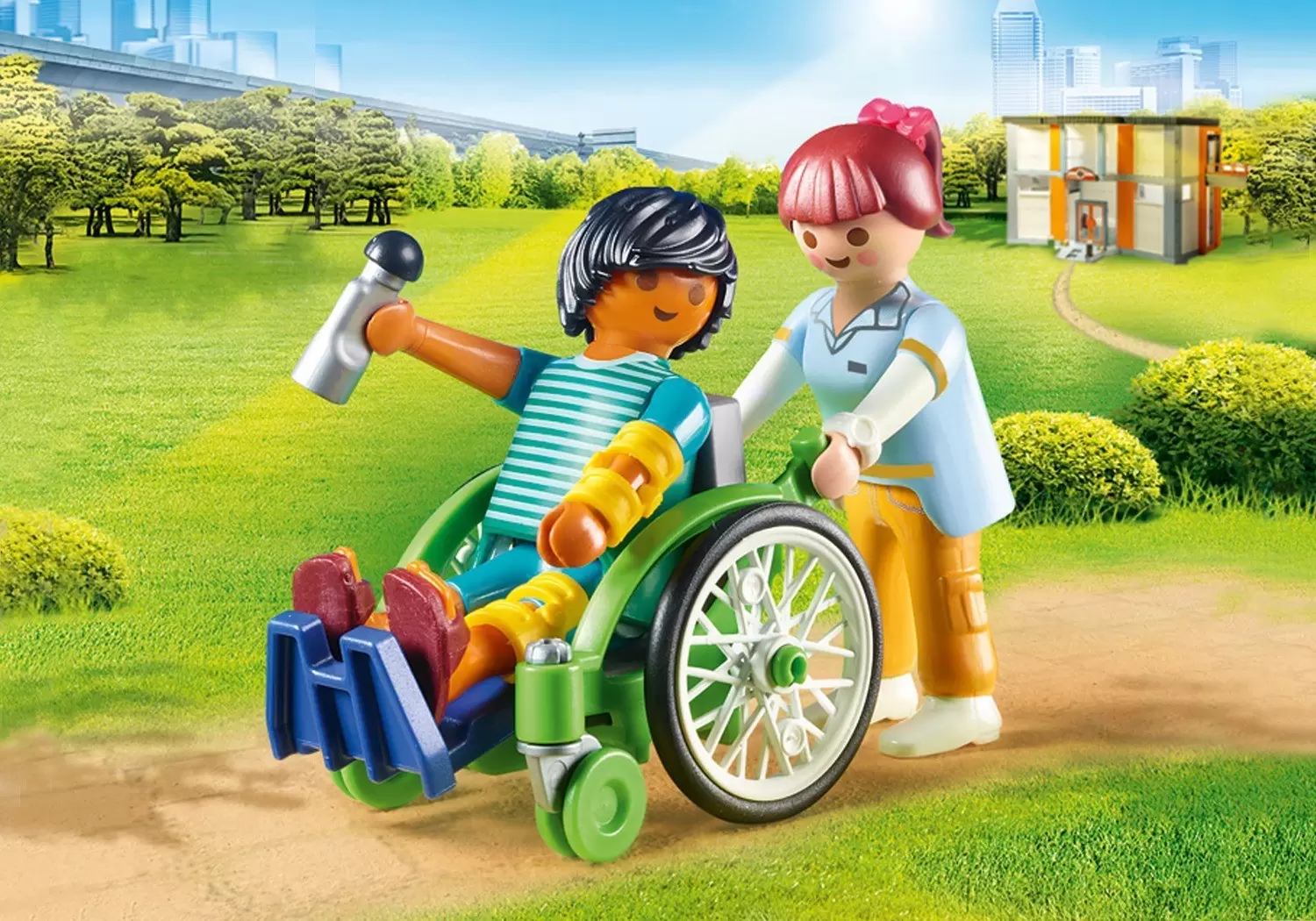 Playmobil Hôpital & Sauveteurs - Patient en fauteuil roulant