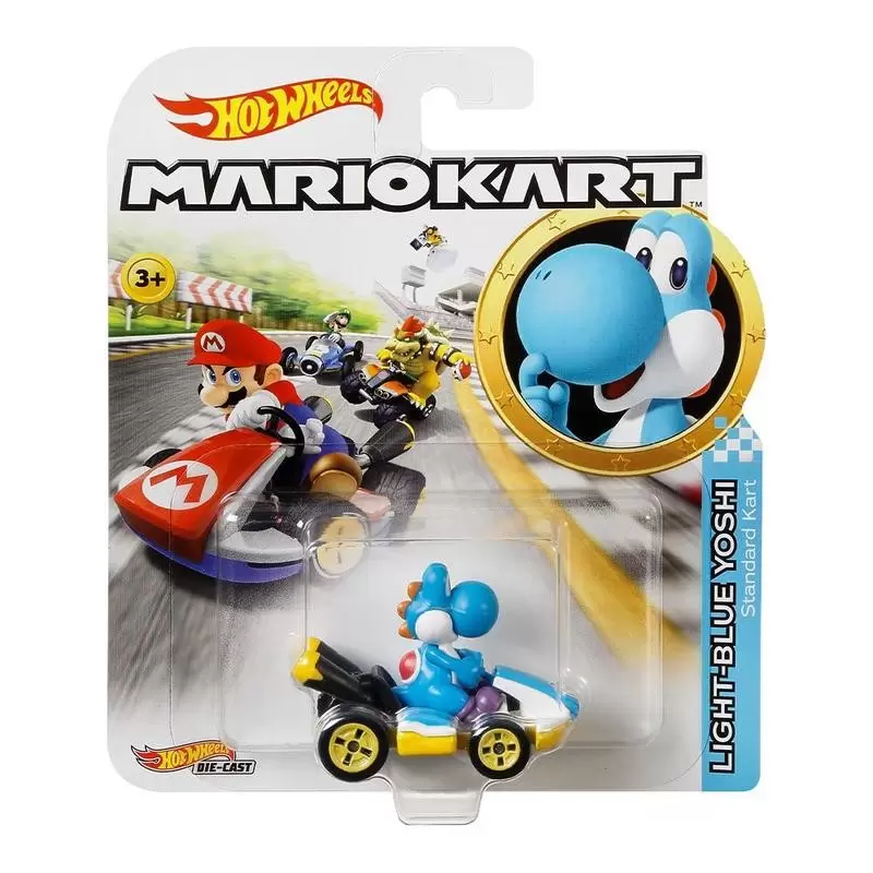 Hot Wheels Mario Kart - Light Blue Yoshi - Standard Kart