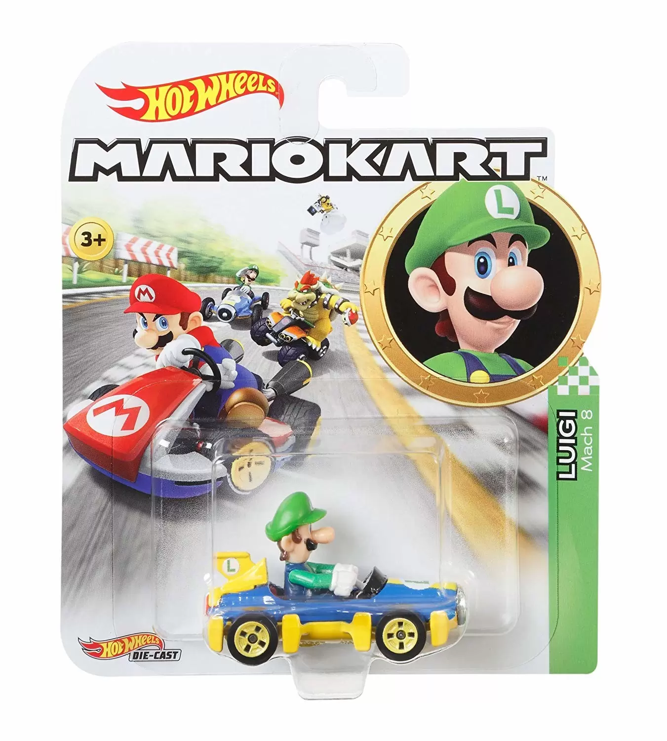 Hot Wheels Mario Kart - Luigi - Mach 8