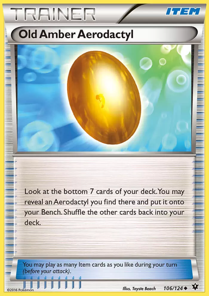 XY Fates Collide - Old Amber Aerodactyl