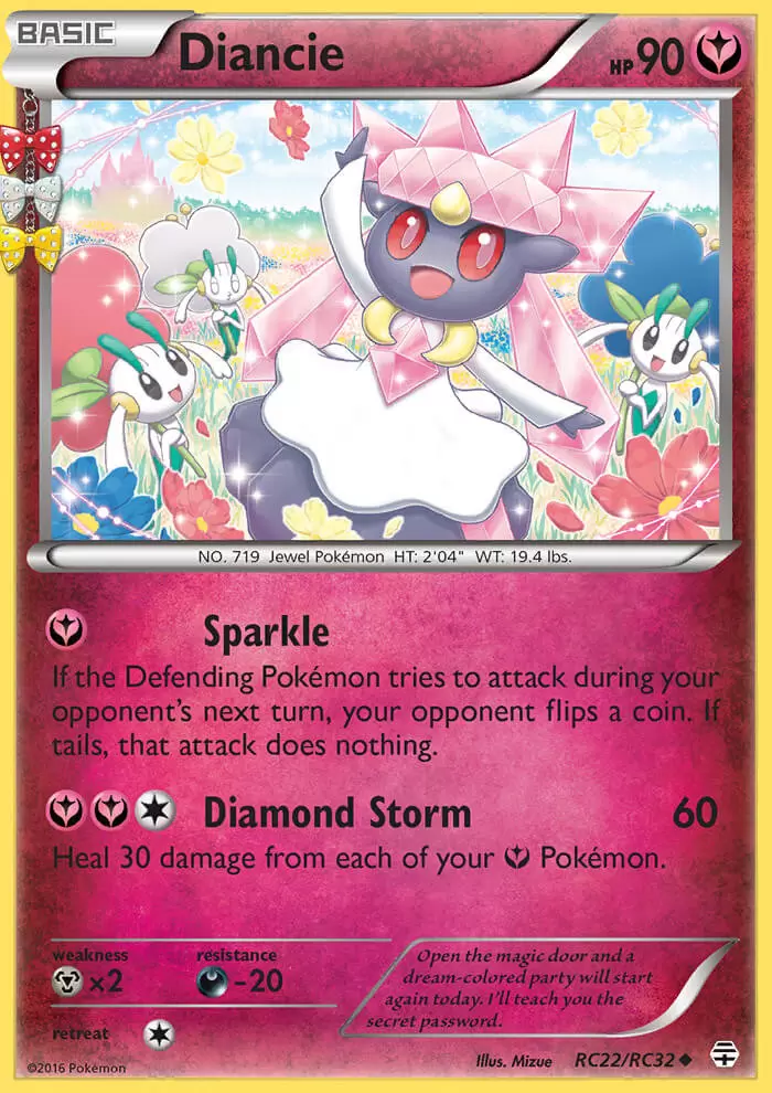 Diancie Xy Generations Pokemon Card Rc22 Rc32