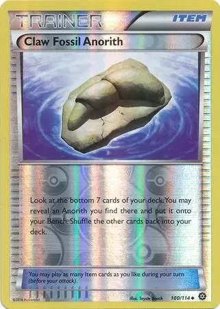 XY Steam Siege - Claw Fossil Anorith Reverse