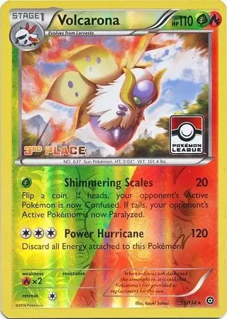 XY Steam Siege - Volcarona Reverse 3rd Place Pokemon League