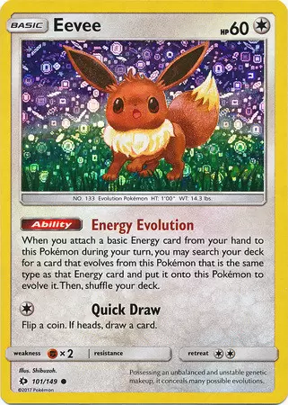 Eevee Holo General Mills Promo - Sun & Moon Pokémon card 101/149