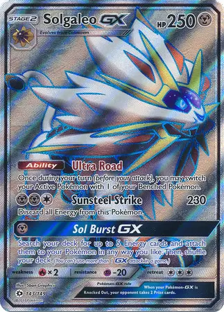 Carta Pokemon Solgaleo Gx Dourado Em Ingles +9 Gx Em Ingles