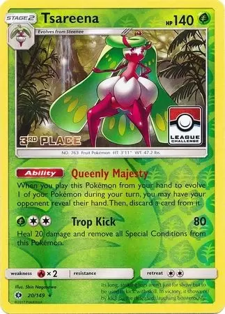 Sun & Moon - Tsareena Reverse 3rd Place Pokemon League