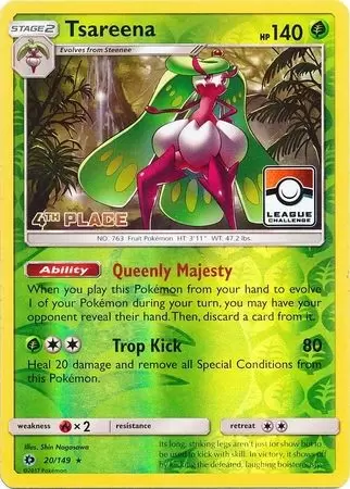 Sun & Moon - Tsareena Reverse 4th Place Pokemon League