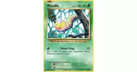 Weedle Common Reverse Holo Pokemon Card XY12 Evolutions 5/108