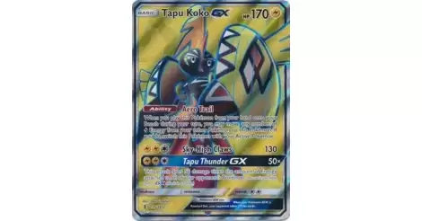 Pokémon TCG Tapu Koko GX Sun & Moon: Guardians Rising 135/145 Holo Full Art