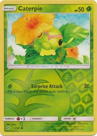 Burning Shadows - Caterpie Reverse
