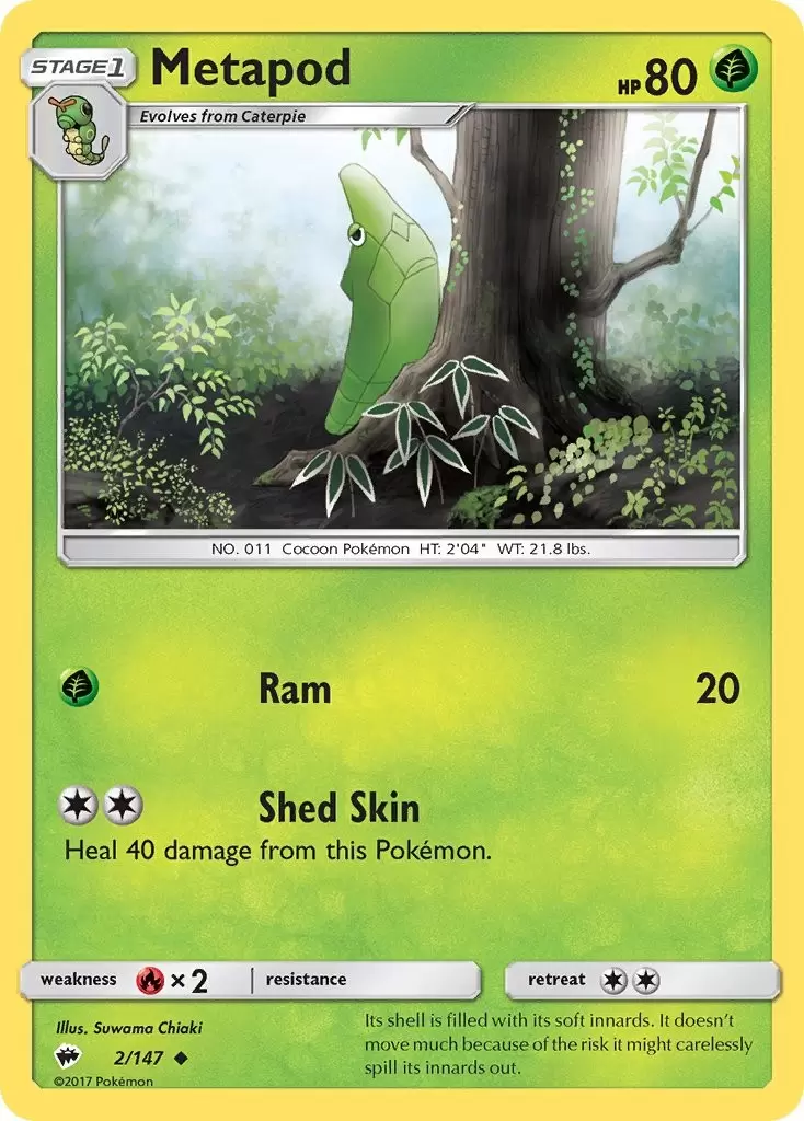 Metapod - Burning Shadows Pokémon card 2/147
