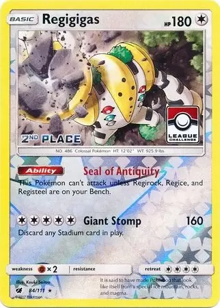 Crimson Invasion - Regigigas Reverse 2nd Place Pokemon League