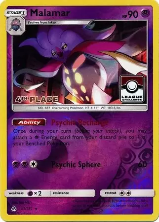Forbidden Light - Malamar Reverse4th Place Pokemon League
