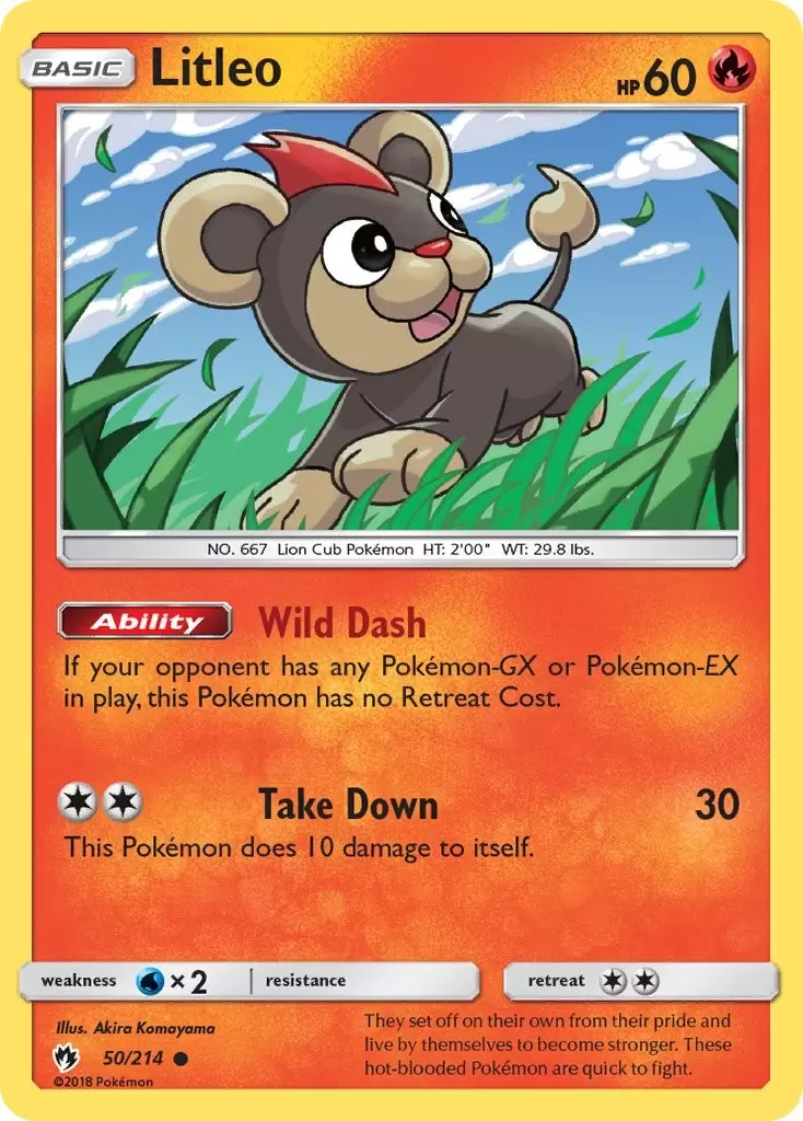 Litleo Lost Thunder Pokemon Card 50 214