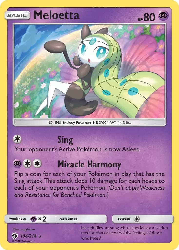 123/236 Meloetta, Rare Reverse Holo Card