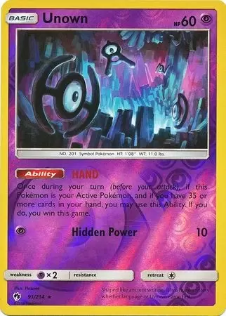 Lost Thunder - Unown Reverse