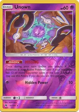 Lost Thunder - Unown Reverse