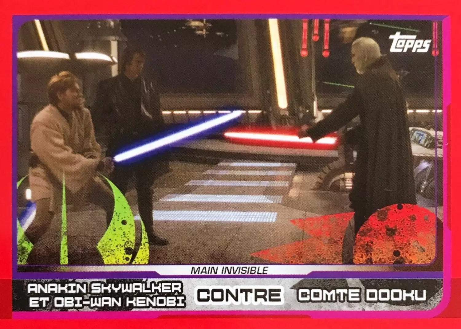 Topps - Voyage vers Star wars : Les Derniers Jedi - Anakin Skywalker et Obi-Wan Kenobi contre Comte Dooku (Main Invisible)