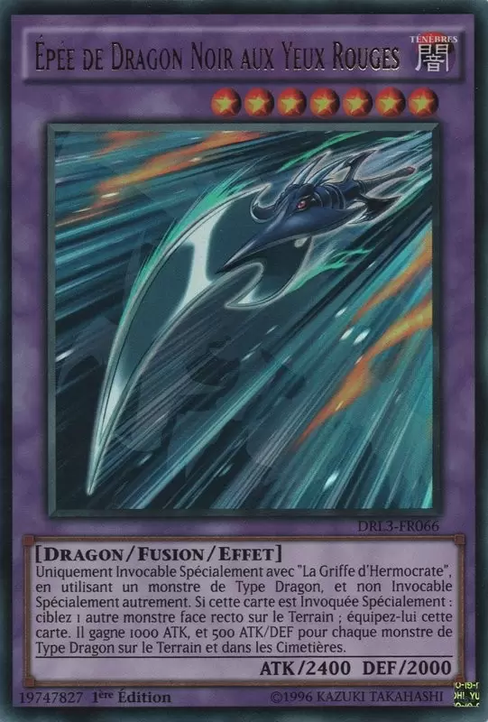 Le Déchaînement Des Dragons De Légende DRL3 - Épée de Dragon Noir aux Yeux Rouges
