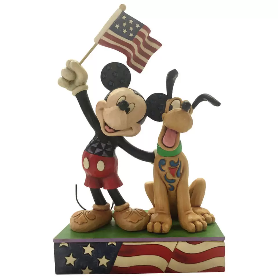 Disney Traditions by Jim Shore - A Banner Day  - Mickey and Pluto Patriotic