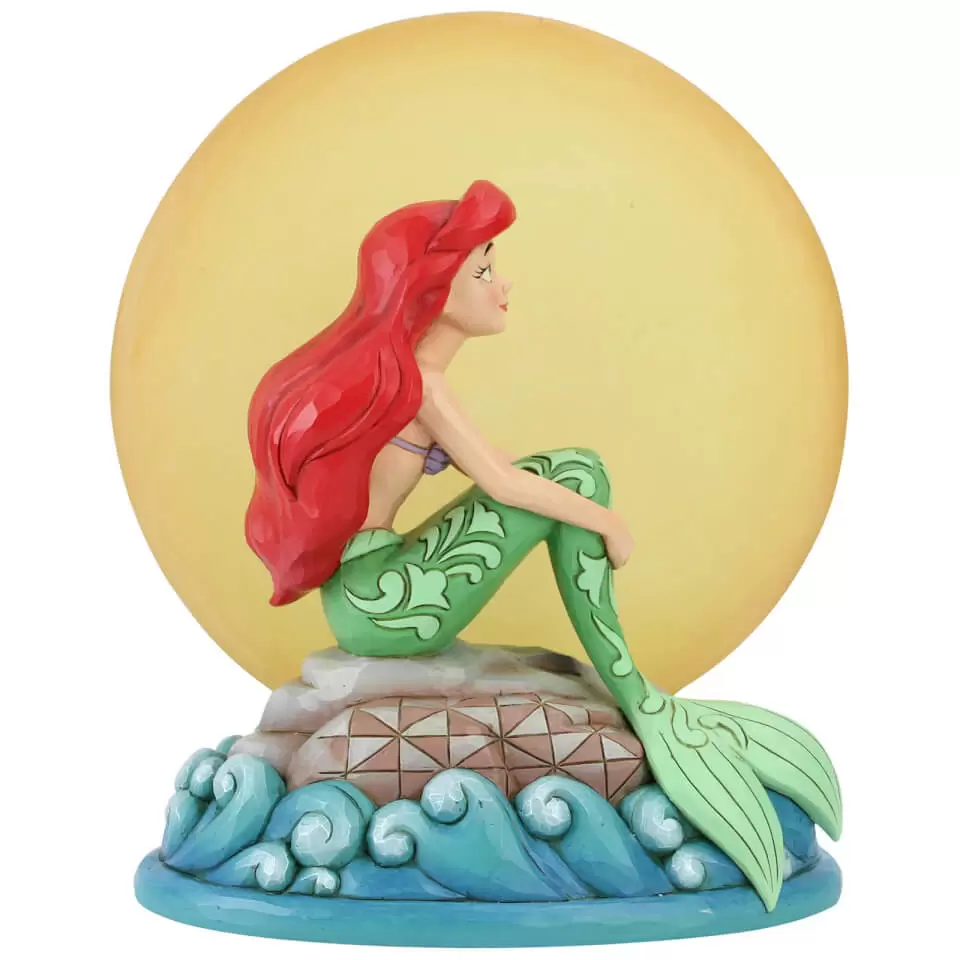 Disney Traditions by Jim Shore - Mermaid by Moonlight (Ariel Sitting on a Rock with Light up Moon)
