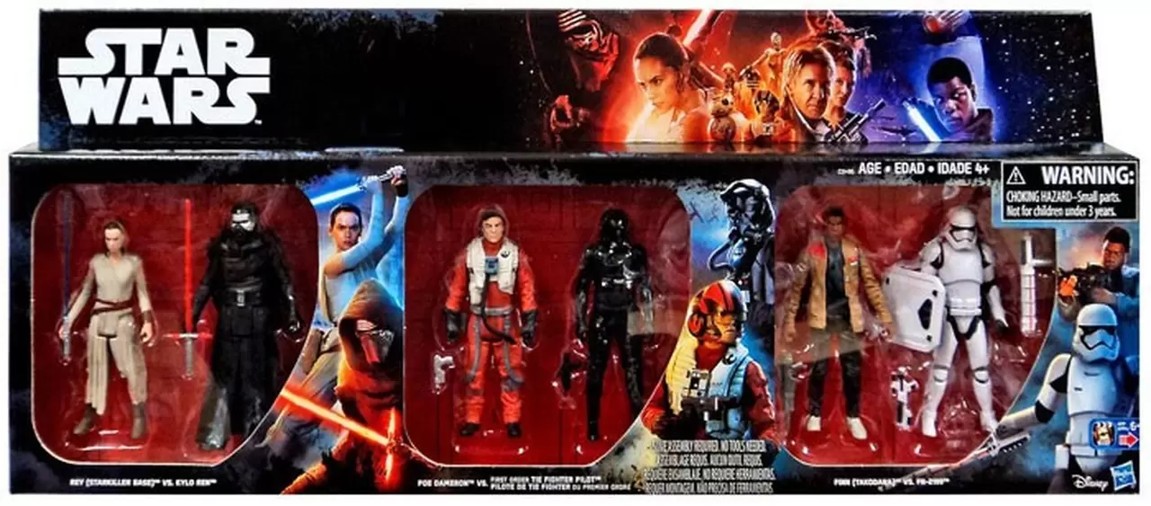 The Force Awakens - Rey, Kylo Ren, Poe Dameron, Tie Fighter Pilot,  Finn & FN-2199