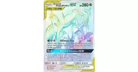 Arceus & Dialga & Palkia GX Hyper Rare - 258/236 - Cosmic Eclipse – Card  Cavern Trading Cards, LLC