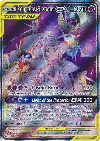 Solgaleo & Lunala GX 75/236 Pokemon Card Cosmic Eclipse Near Mint Minus NM