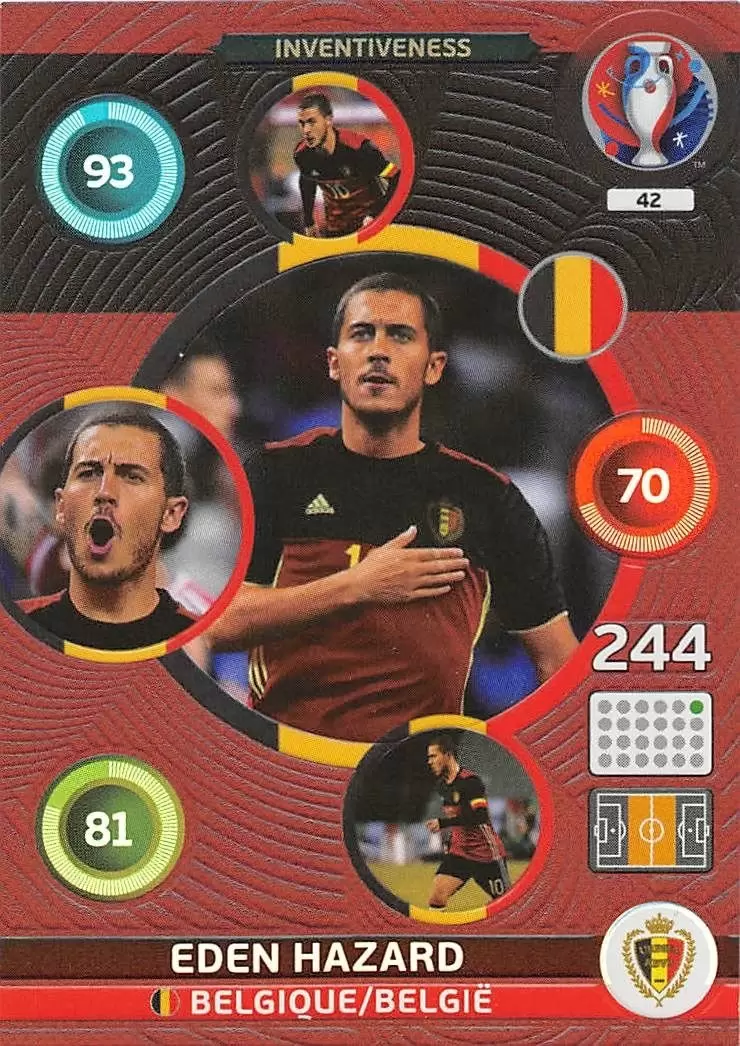 Bravo Sport Superstar EURO Cards France 2016 Eden Hazard Bild NEU Belgien 