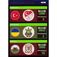 Teams: Türkiye / Ukraine / Wales - UEFA Euro 2016